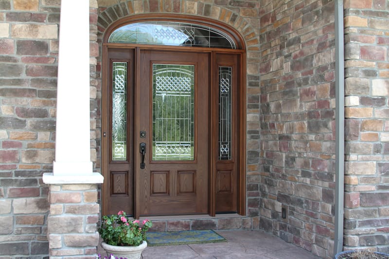 Solid Hardwood Wooden 4 Panel Front Door with sidelights and top light  Bespoke!