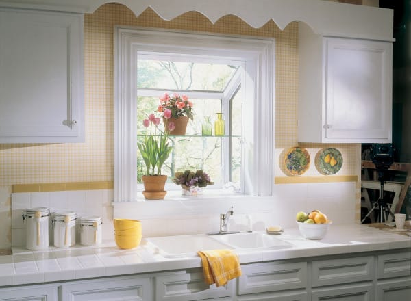 Garden windows in a modern kitchen