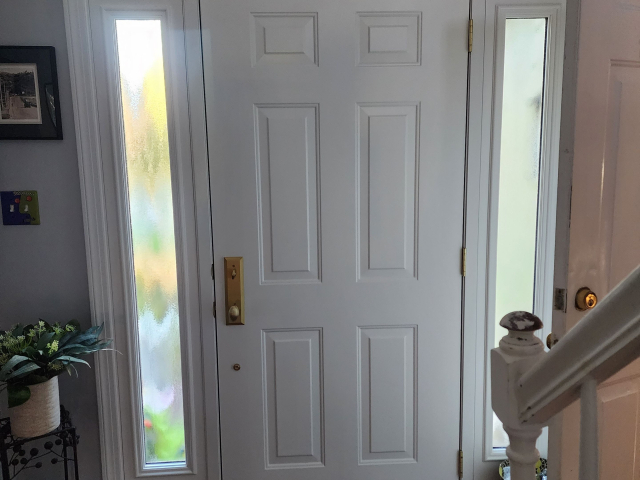 Interior of an Entry door on an Apex, NC home installed by Kelly Window &amp; Door