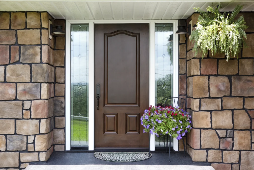 new wood entry door installation and replacement on cary home