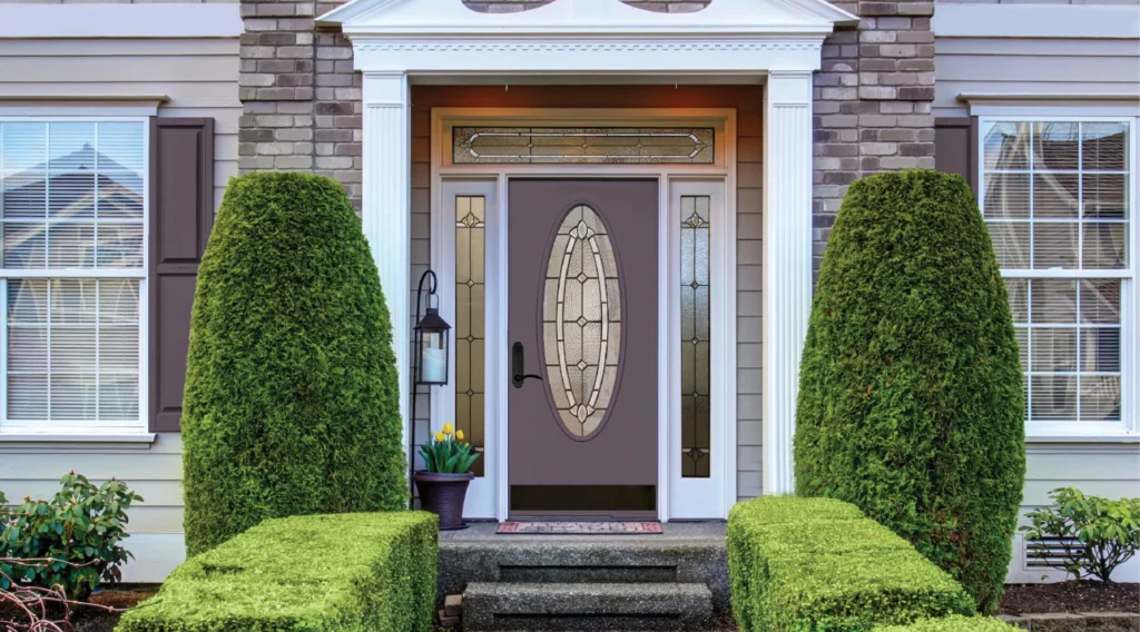 beautiful entry door replacement in raleigh nc by kelly window and door grey door with window