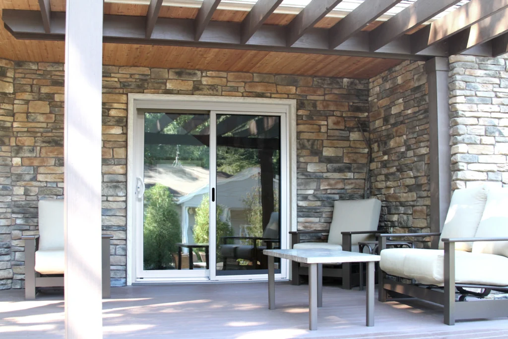 beautiful new sliding glass door installed at a cary nc home by kelly window and door