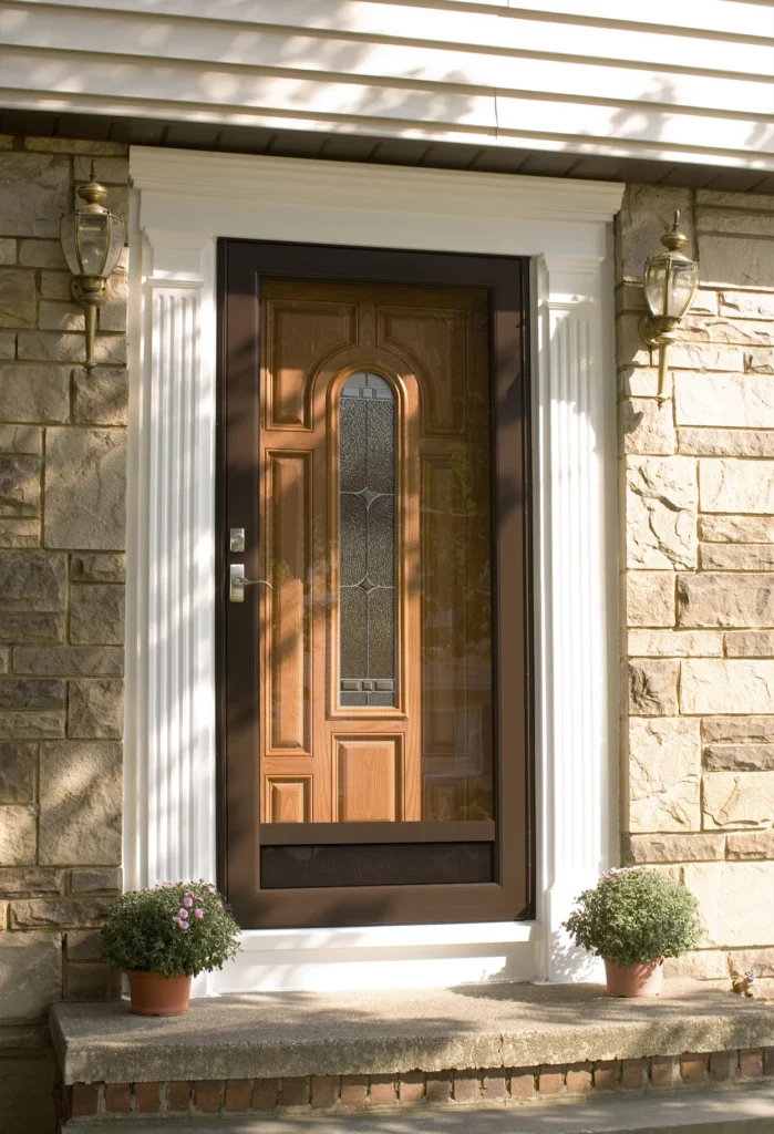 new storm door and entry door installed together on cary nc home