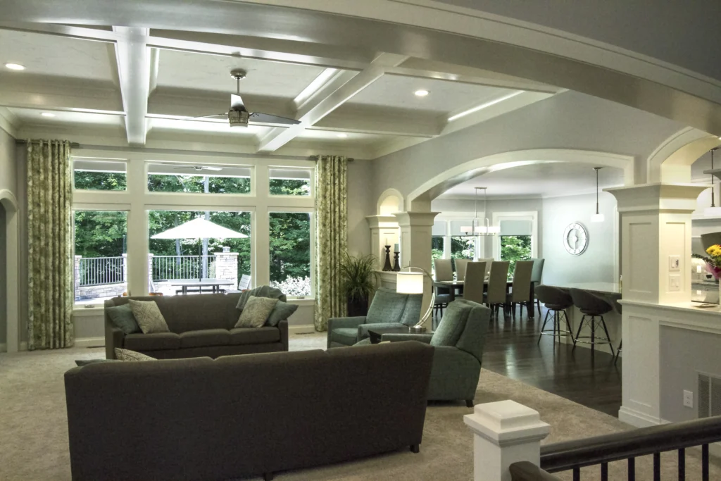 gorgeous white wood window replacement in raleigh nc home. large window opening in living room with new wood window