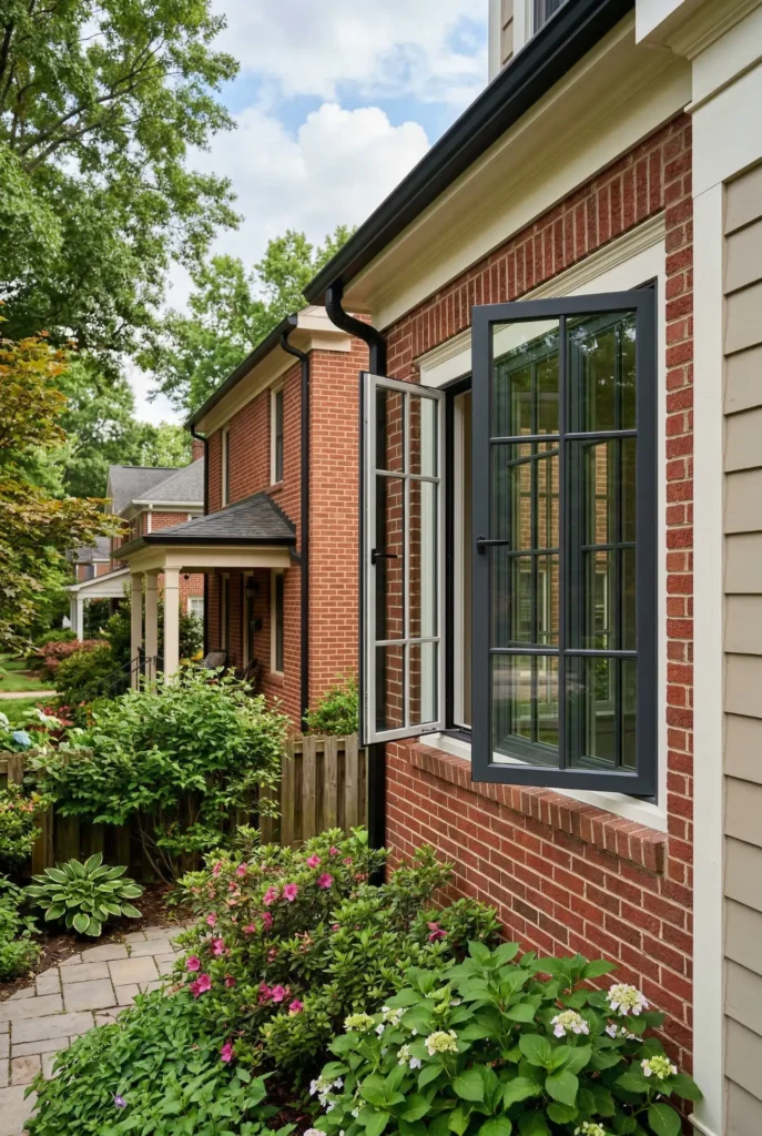 new casement windows on raleigh nc brick home