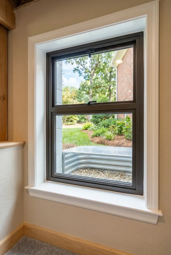 new window in basement of raleigh nc home